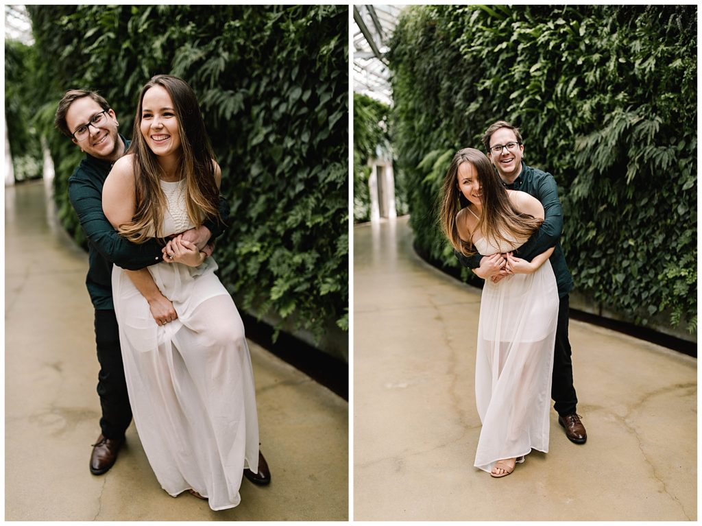 engagement photos in conservatory