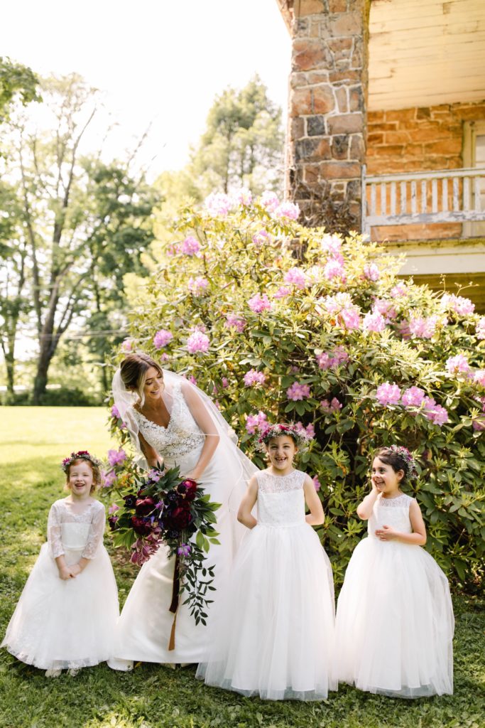 bride and flower girls 