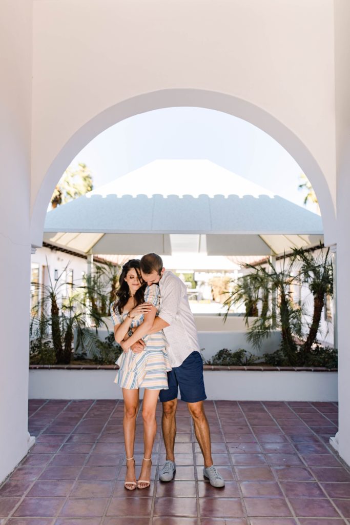 couple engagement photos in palm springs