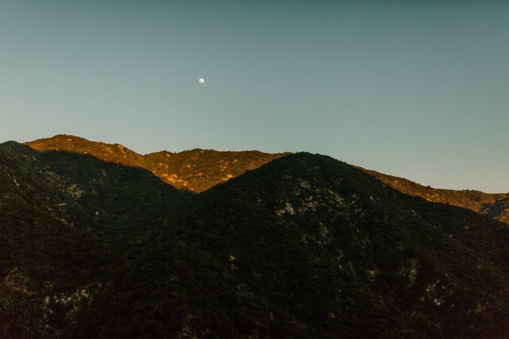california sunset in angeles national forest 