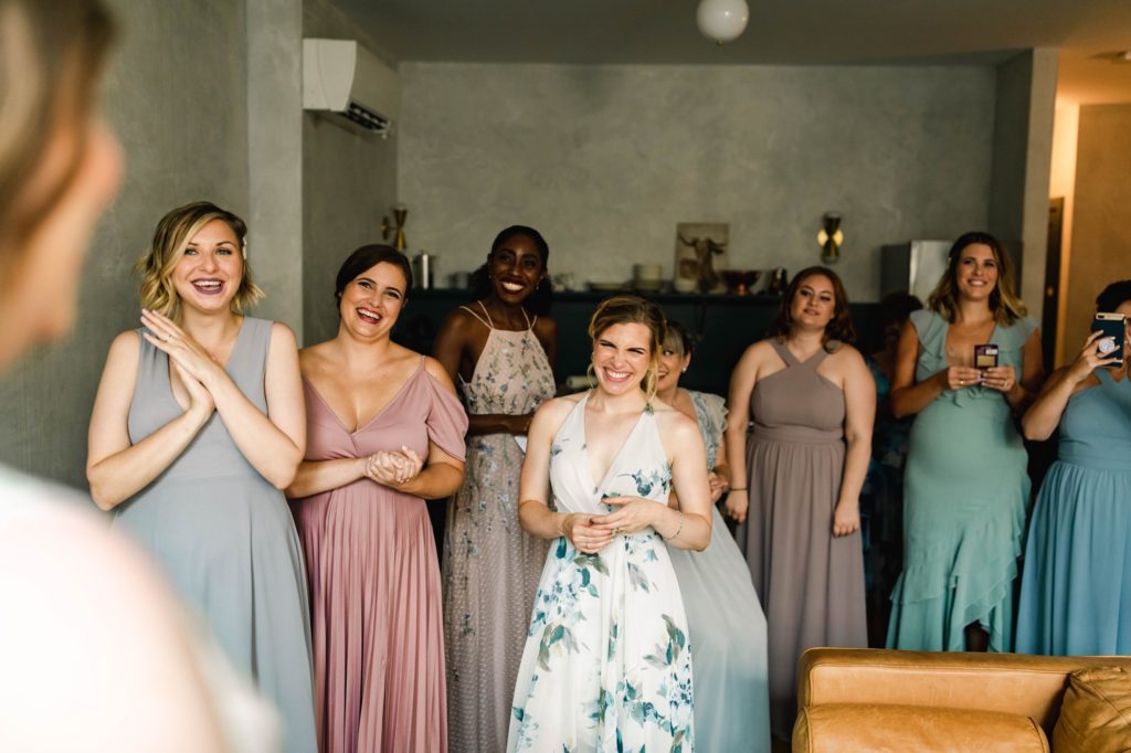 bridesmaids reaction to bride 
