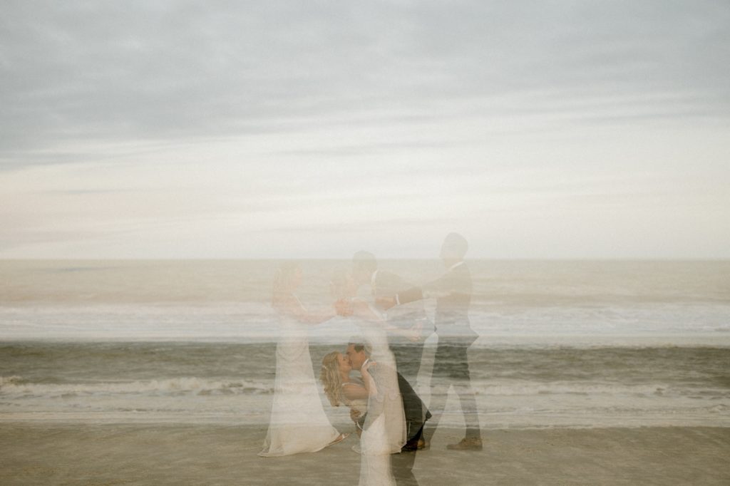 couple dances on beach for hilton head beach wedding 