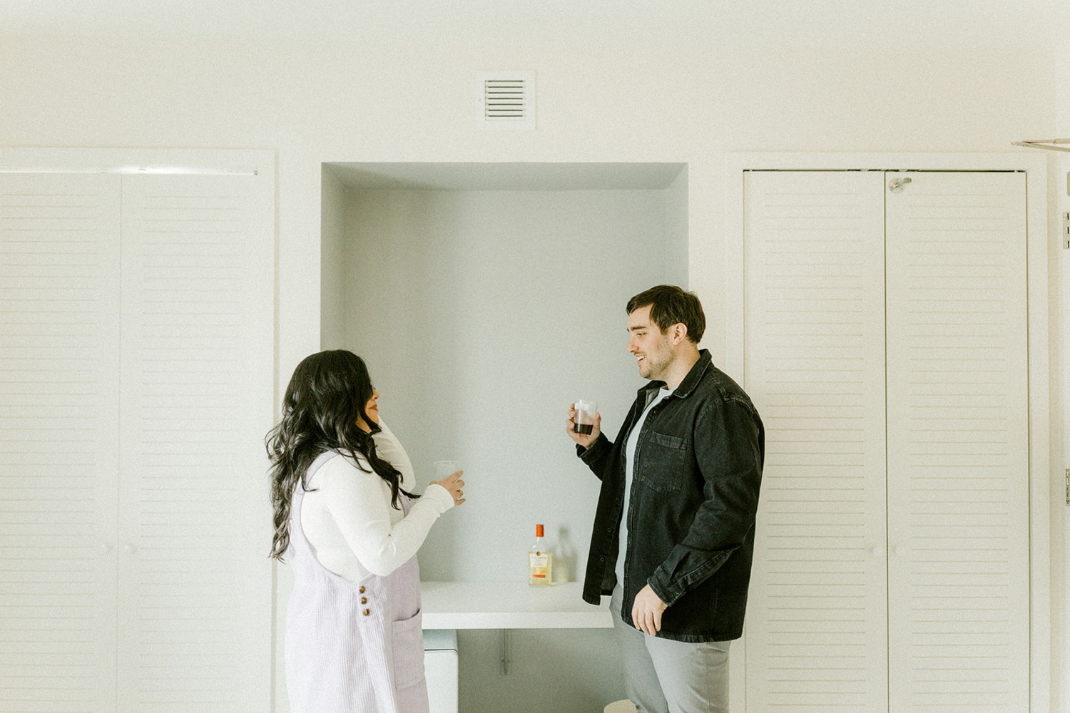couple taking a shot hotel room