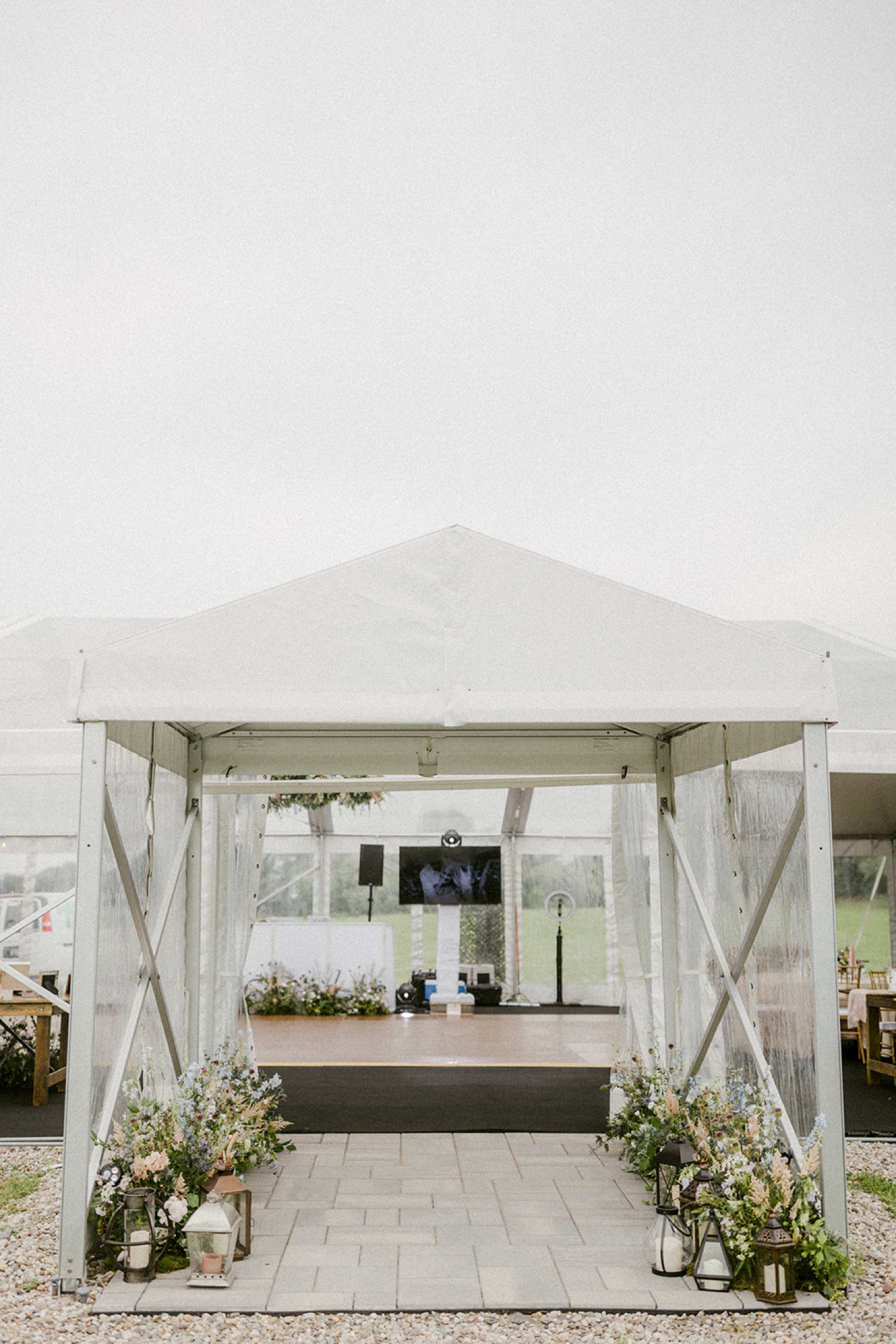 white tent wedding reception