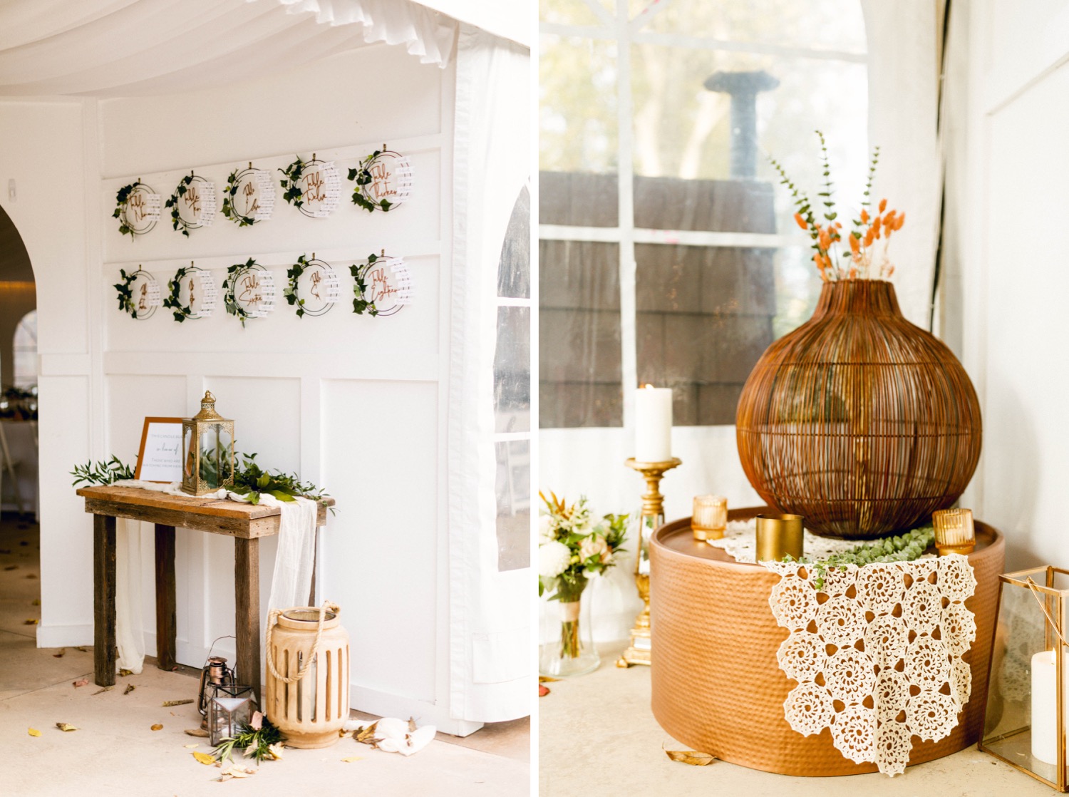 entrance details eclectic fall wedding reception