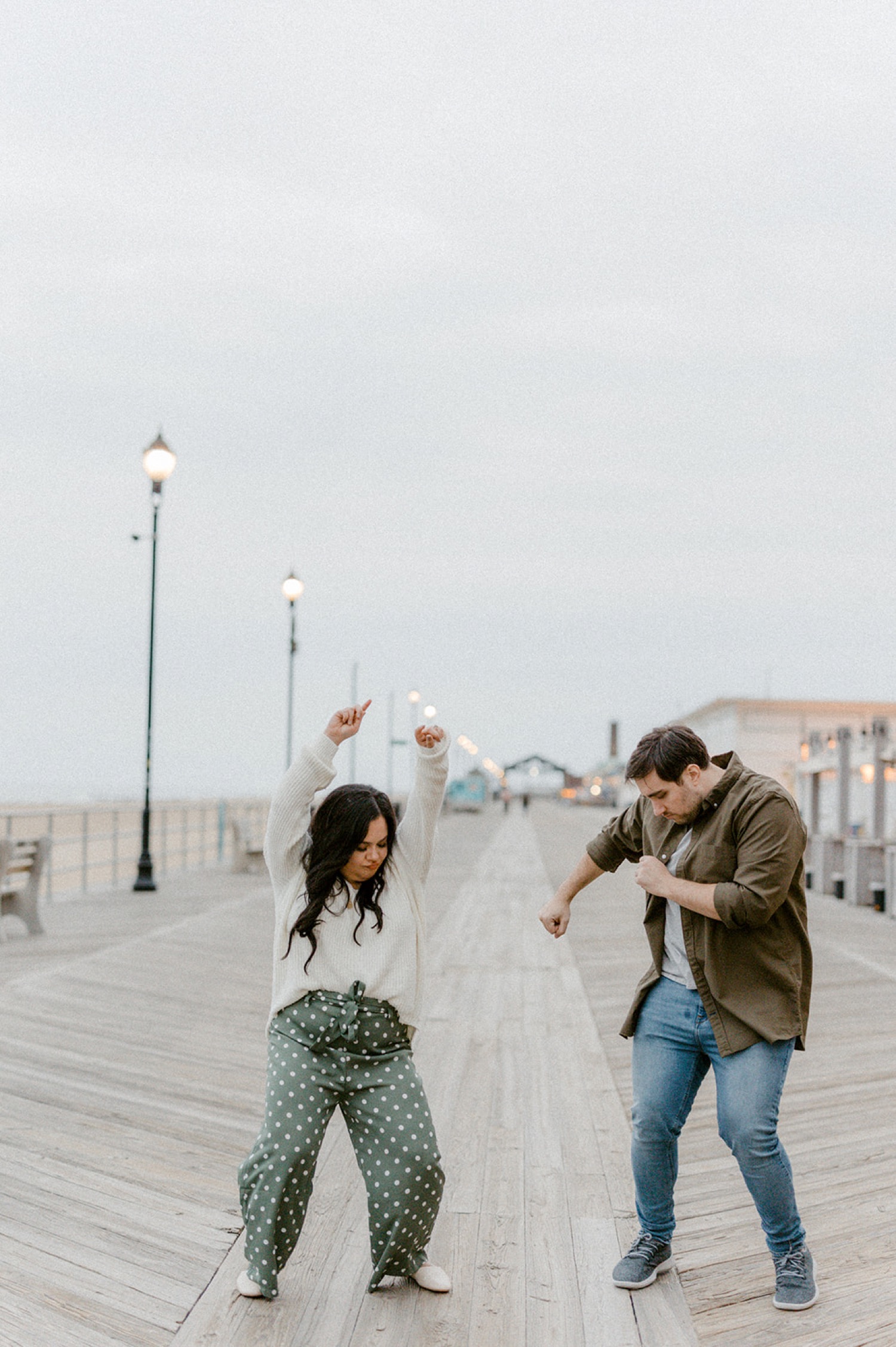 couple dancing on asbury park boardwalk