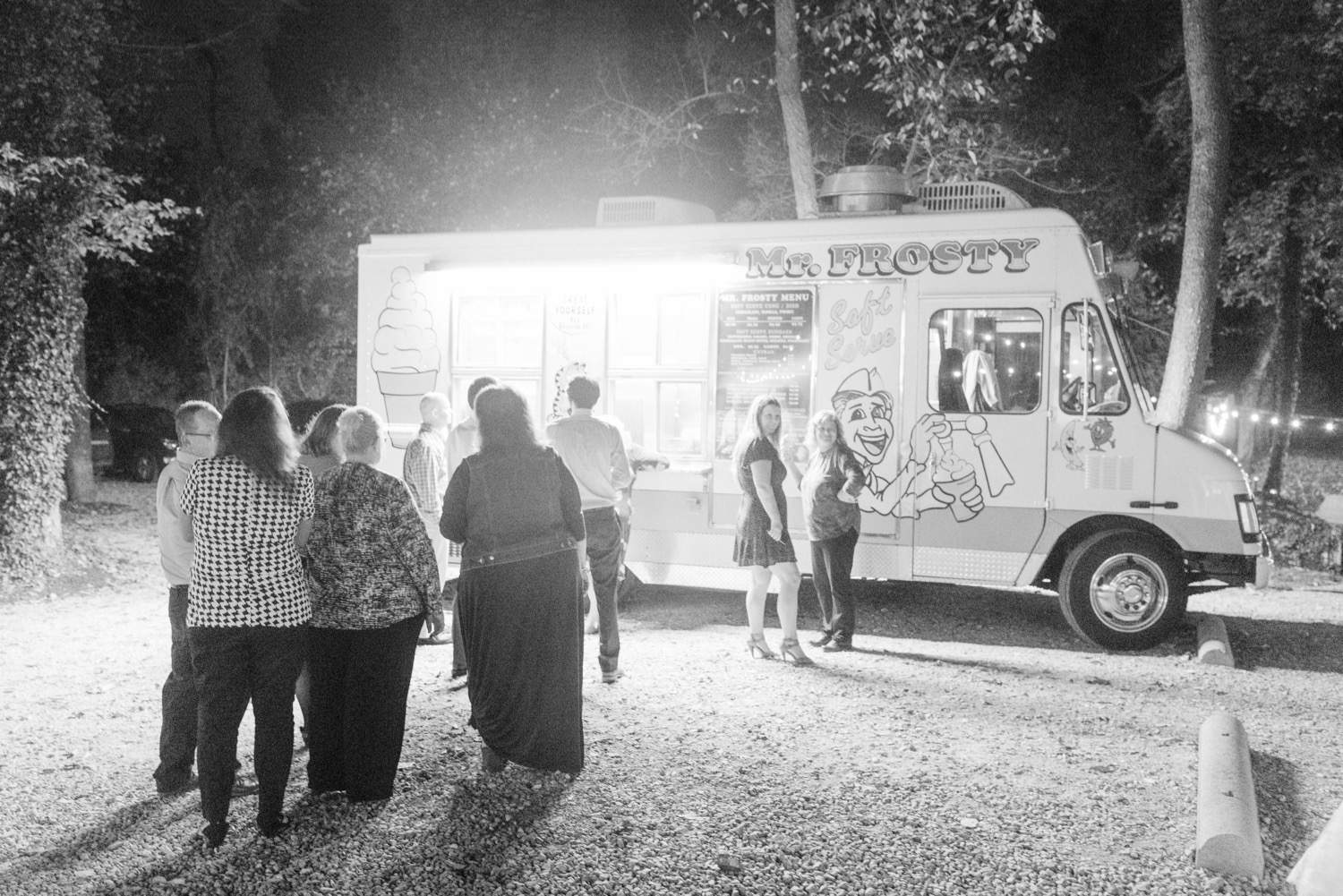ice cream truck at outdoor wedding