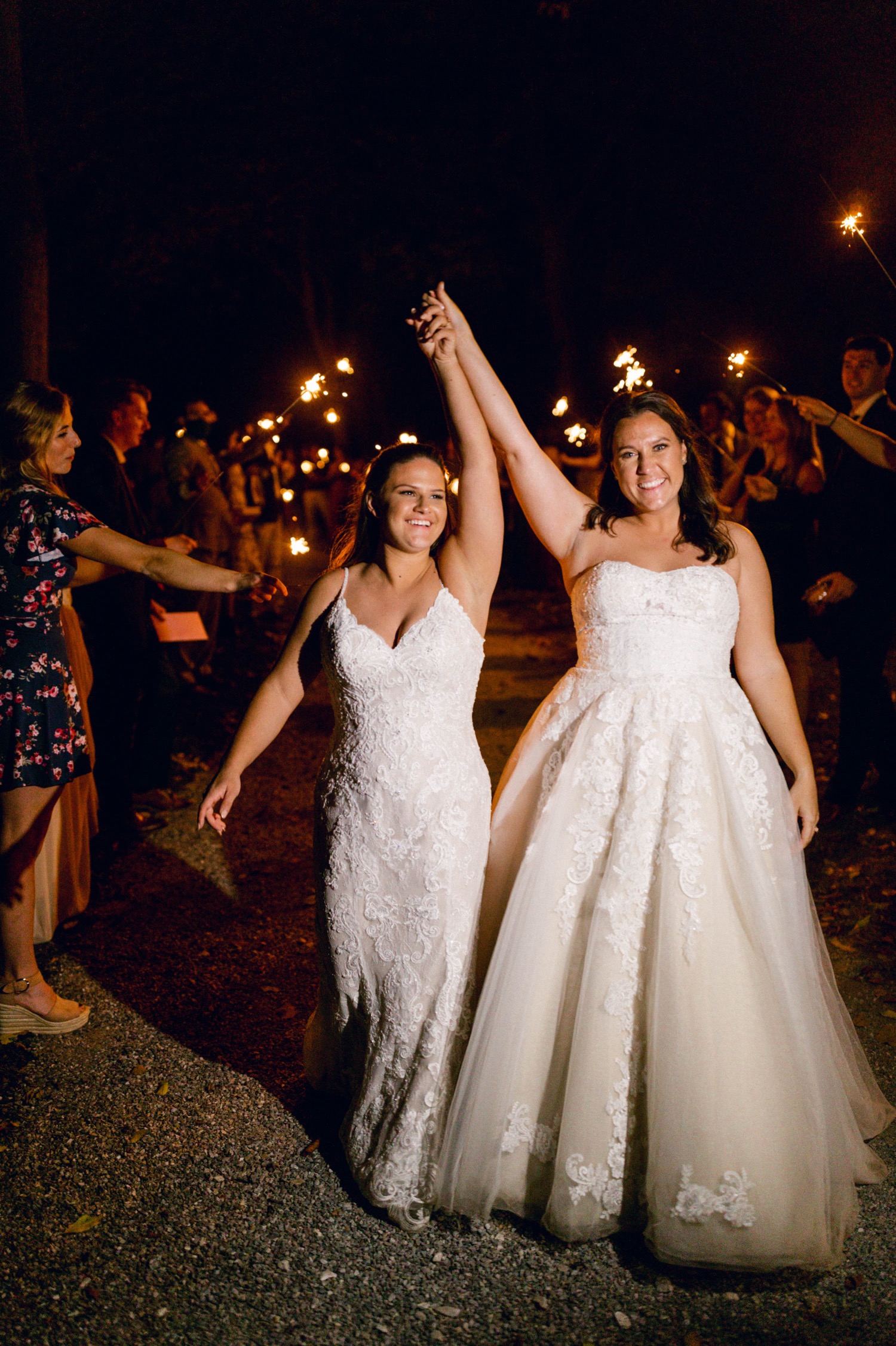 sparkler send off wedding brides