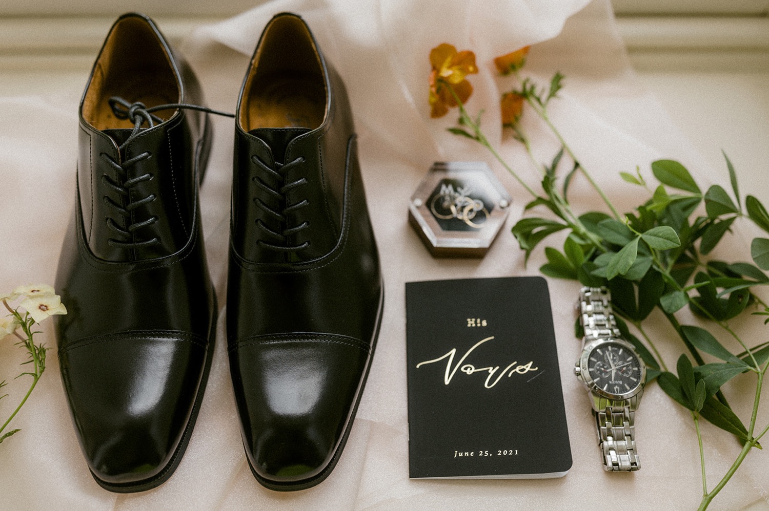 groom wedding details shoes watch vows