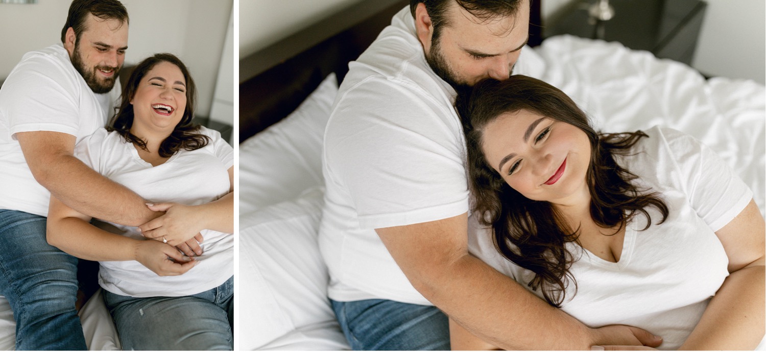 engagement session jeans white tshirts