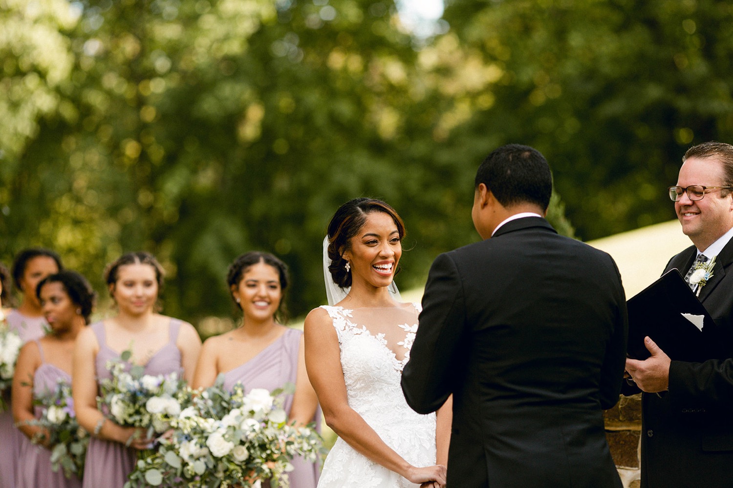 bride reaction to vows wedding ceremony