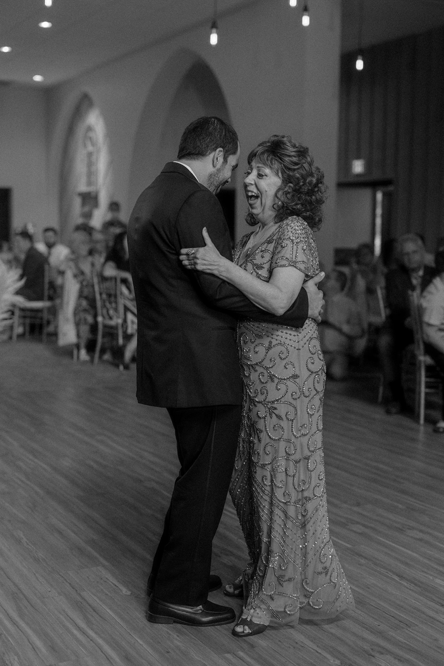 mother and son dance groom wedding reception