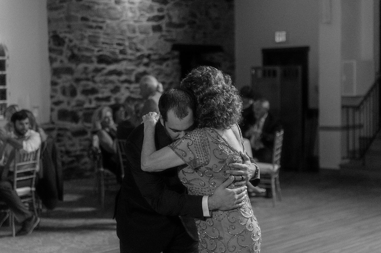 groom and mom dancing wedding reception the old mill philadelphia