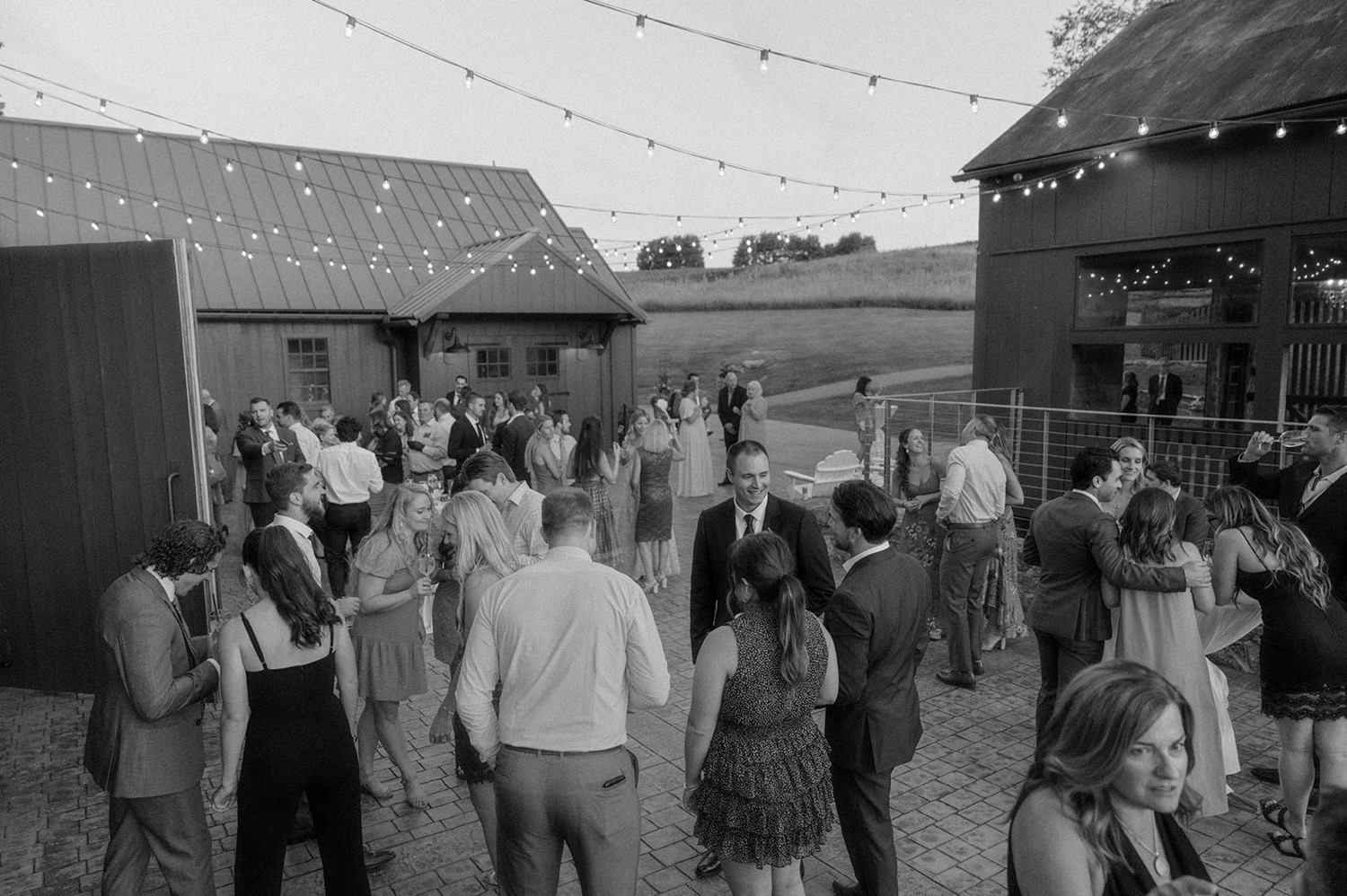 guests mingling at wedding Farm at Eagles Ridge