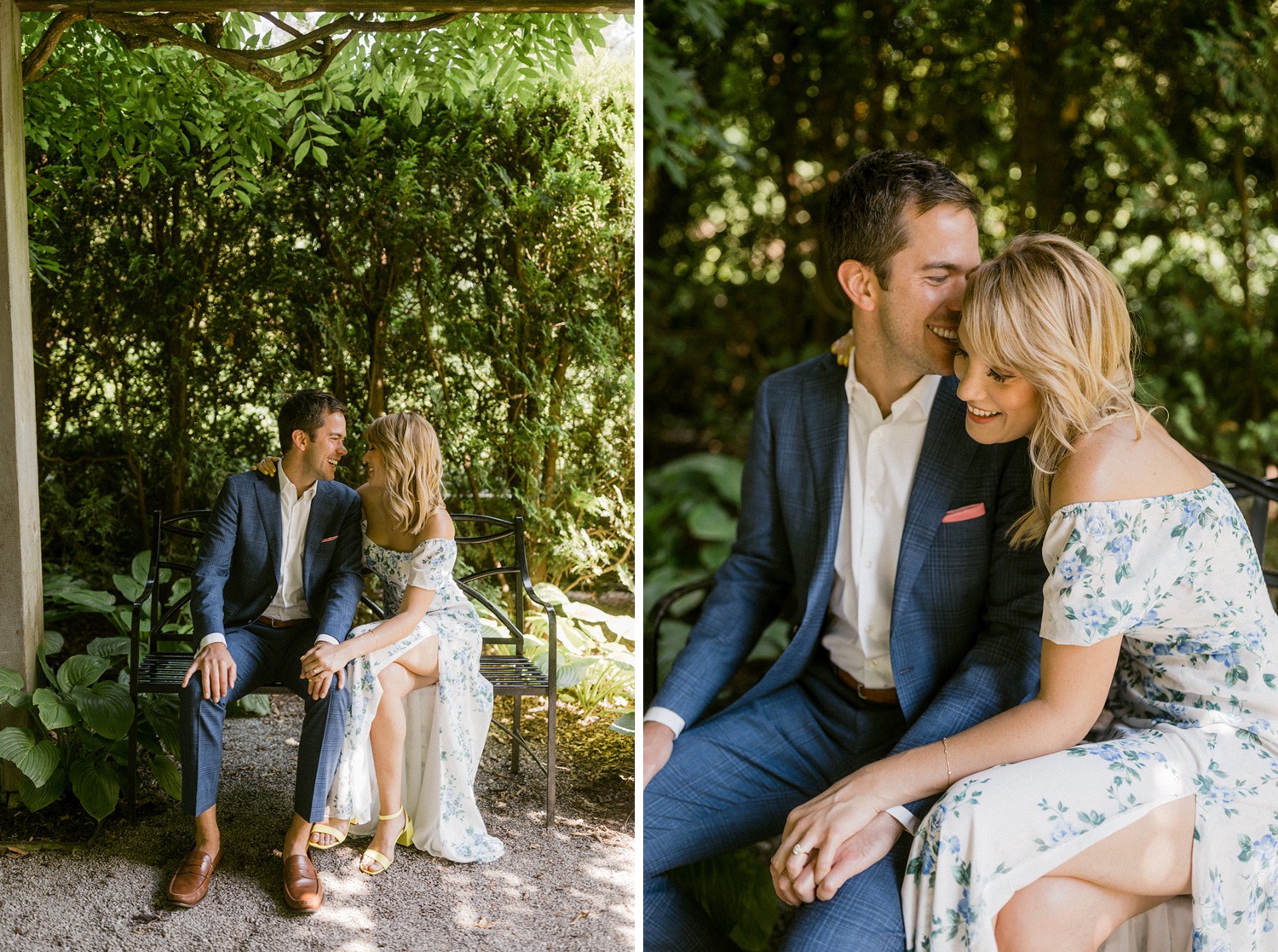intimate moment during longwood gardens engagement session