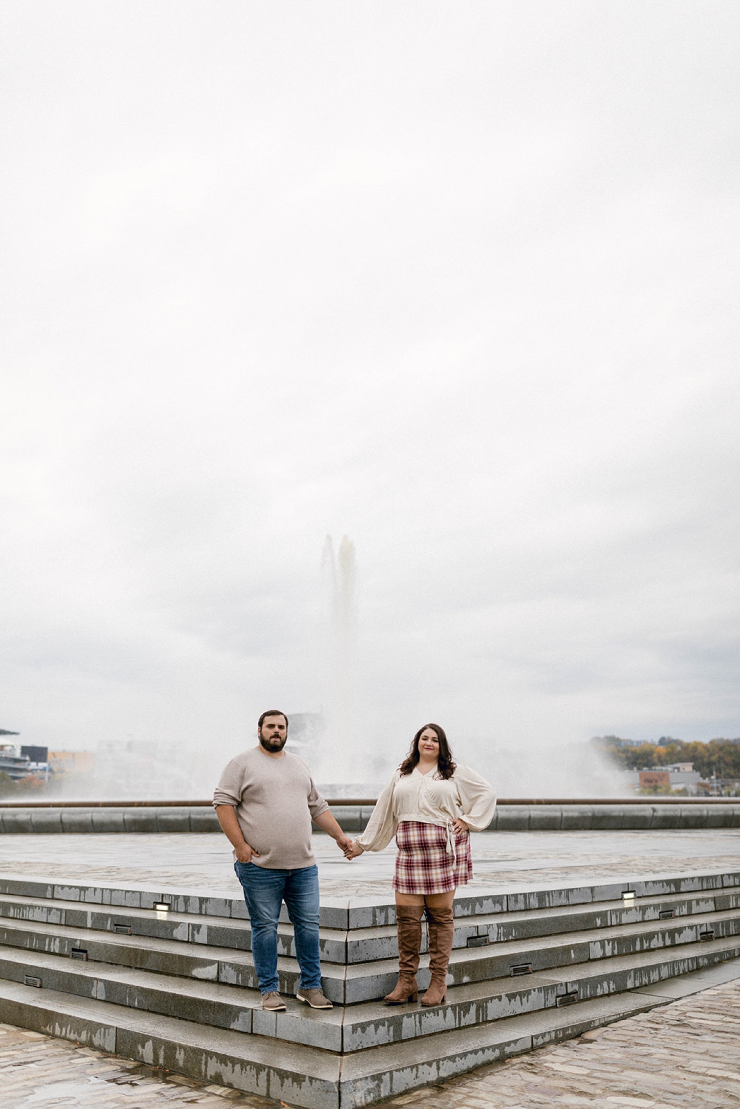 fountain engagement session