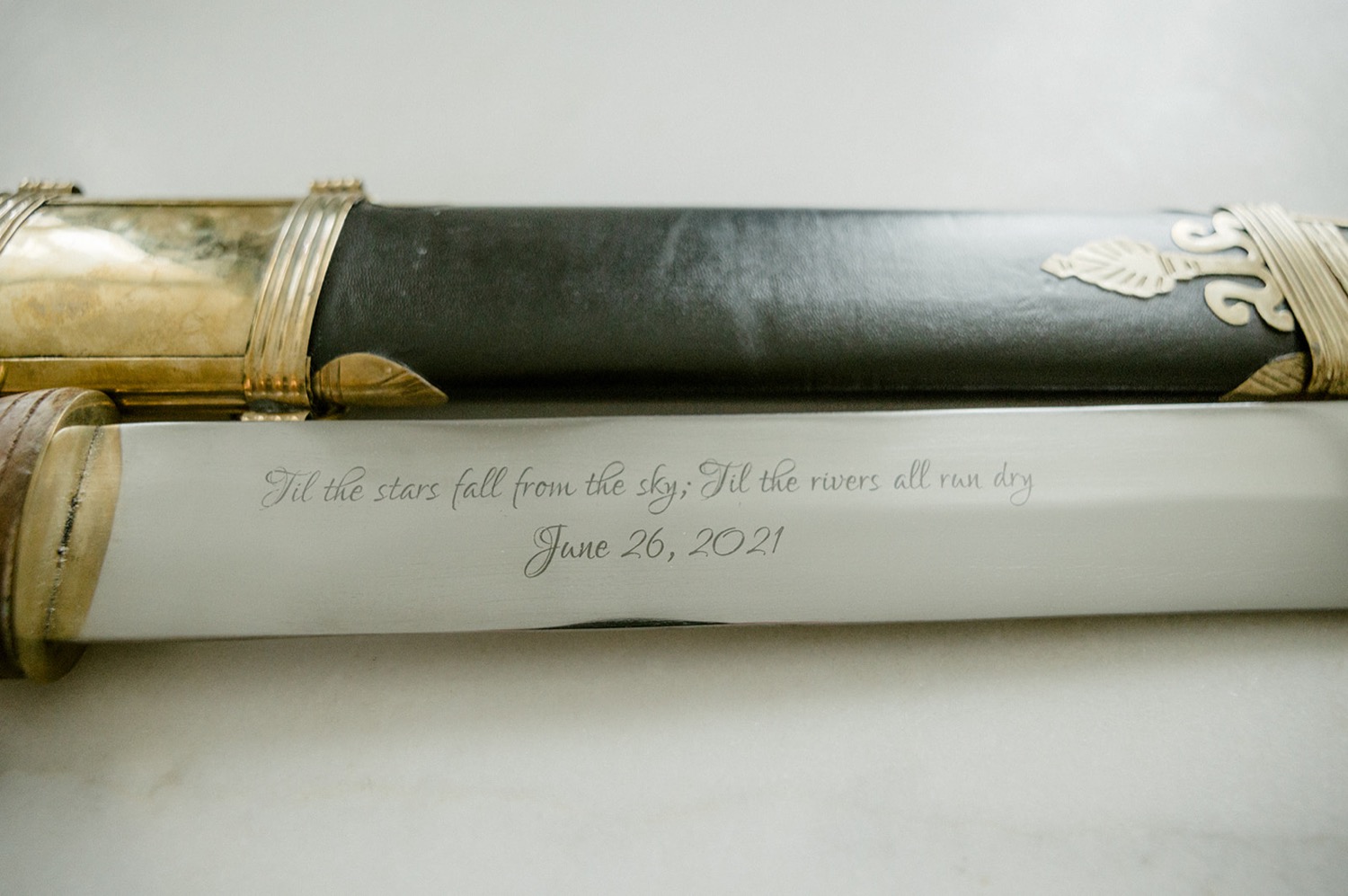 engraved sword wedding gift
